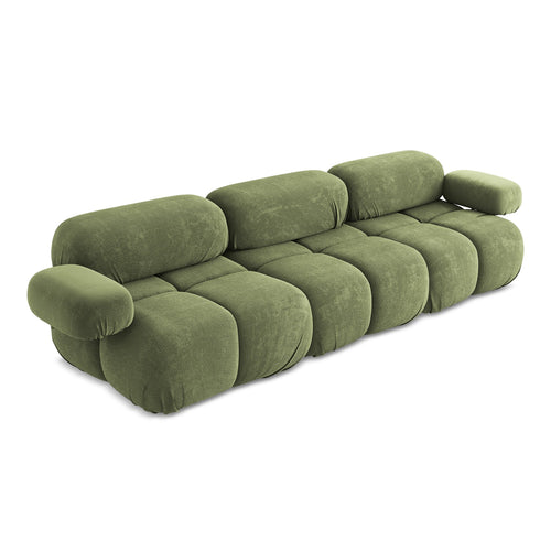 LaMiaSofa 3-zits bank Sanremo - chenille stof - groente - 285x96x70
