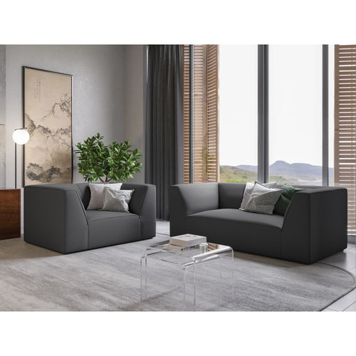 Cosmopolitan Design - Fauteuil Siena structurele stof grijs - 92x120x69cm