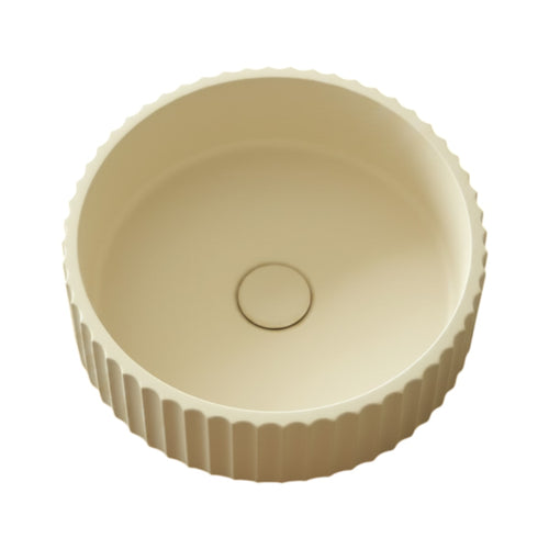 Tikamoon Ronde cementen wastafel cream ∅ 36 cm - Beige