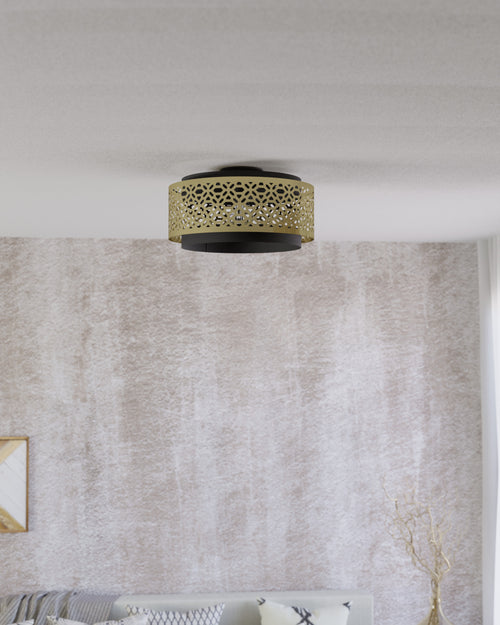 EGLO plafondlamp Sandbach - e27 - ø 42 cm - zwart/goud - staal