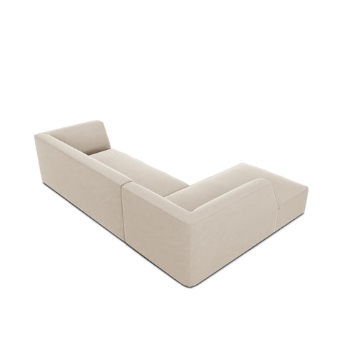 Cosmopolitan Design - Modulaire hoekbank links Siena 4-zits, flueel beige - 180x273x69cm