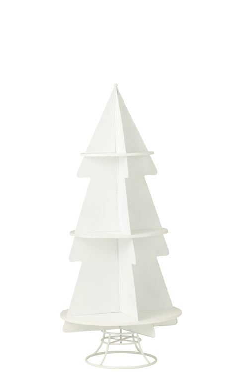 J-Line decoratie rek X'mas Tree - metaal - wit - medium