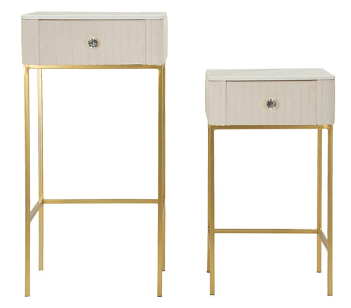 Mauro Ferretti tafel - set van 2 - 45x90-40x70 cm - crème