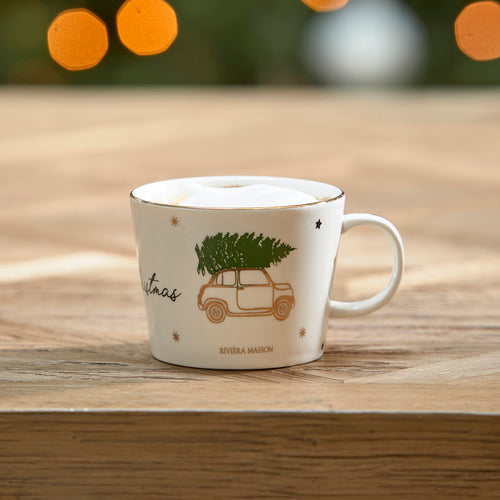 Rivièra Maison RM Driving Home For Christmas Mug - Porselein - Wit - vtwonen shop