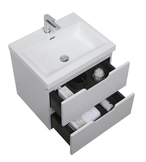 Badplaats Badkamermeubel Set Thermis 60 cm – Mat Wit – Badmeubel met Wastafel