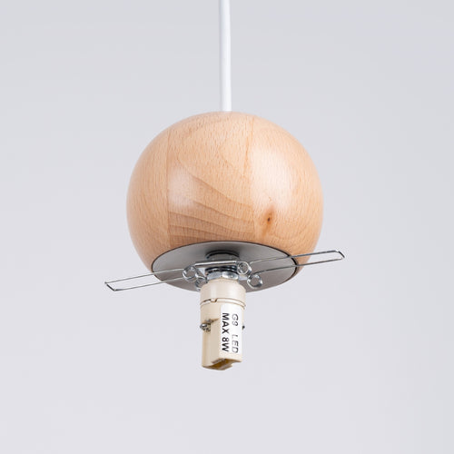 Sollux Lighting Hanglamp PEKKA 1 wit/natuurlijk hout - 11x11x124cm