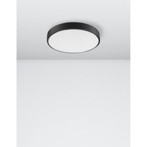 Merano Bedford 40cm Geïntegreerde LED Semi Flush Light Sandy Zwart Aluminium Mat Wit LED 24W 1380Lm 3000K