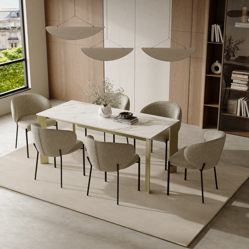Sia Home - Uitschuifbare tafels LINEA - Keramiek - Wit - 190cm