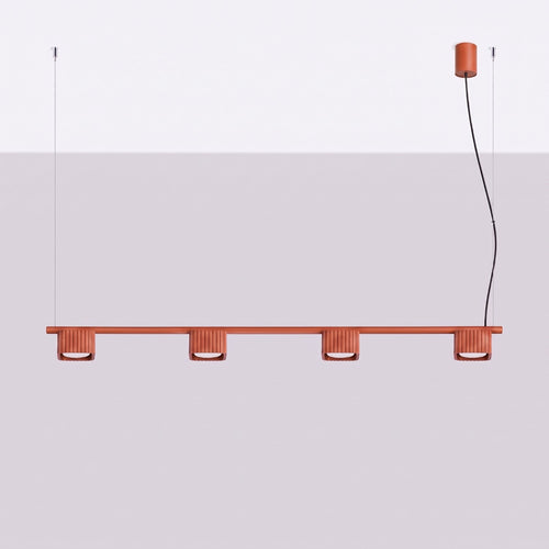 Sollux Lighting Kroonluchter RIFF 4 rode oker Gx53 - 122x10x208cm