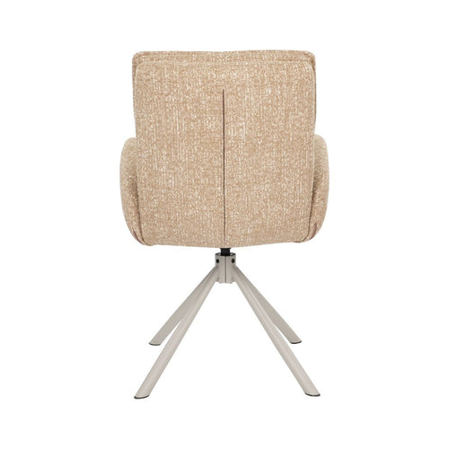 Giga Meubel Eetkamerstoel Tina - Taupe - Draaibaar - Armleuningen - Scandinavisch - Set van 2