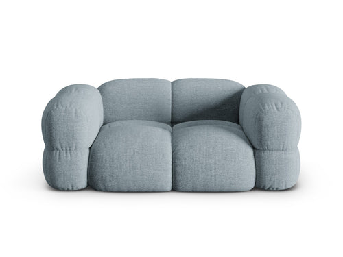 Cosmopolitan Design Bank Loretto 2-zits, structurele stof pastelblauw - 100x180x68cm