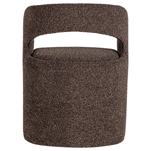 WOOOD eetkamerstoel grove Lanor - Bouclé - Donkerbruin - 76x58x57