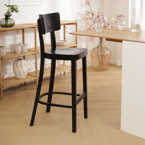 Fameg Felix houten barkruk zwart gebeitst - 75 cm - vtwonen shop