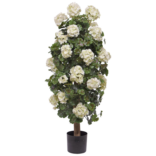 Maxifleur Geranium kolom kunstplant 120cm UV Creme