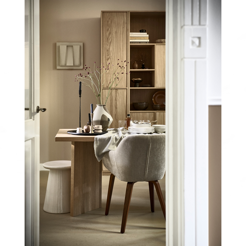 vtwonen eetkamerstoelen Base - Velvet Melange - Zand - Set van 6 - vtwonen shop