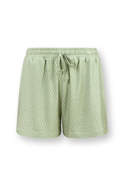 Pip Studio - Bob Pyjama Korte Broek Dames - Thousand Leaves - Lichtgroen - M
