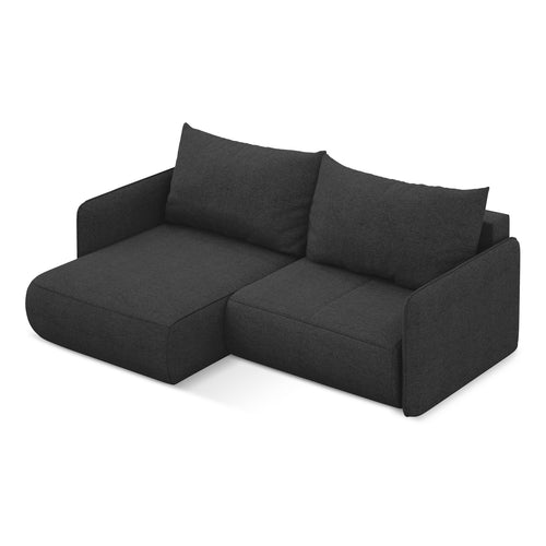 LaMiaSofa hoekbank links Palermo - chenille stof - antraciet - 207x148x86