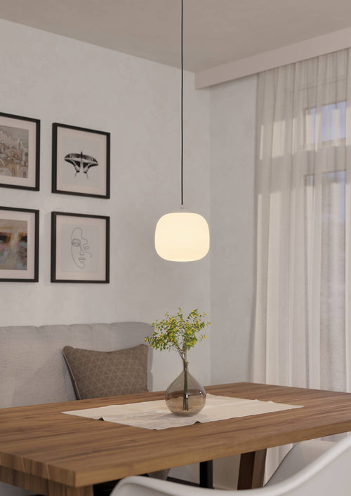 EGLO hanglamp Cominio - e27 - ø 18,5 cm - zandkleurig/taupe - glas - vtwonen shop