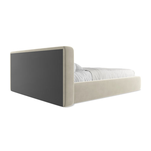 LaMiaSofa Bed met opbergruimte Firenze - velours - parel - 200x225x82