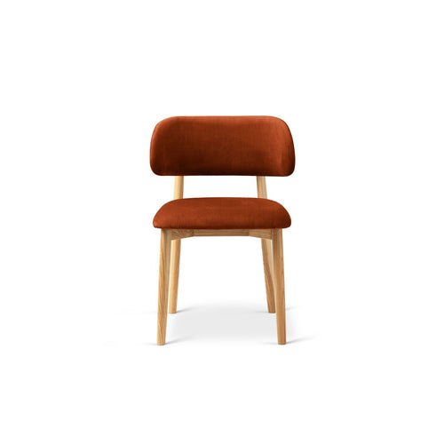 Set van 2 fluwelen stoelen Evan flueel kastanjebruin - 51x49.5x77cm
