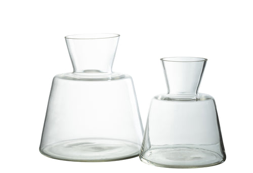 J-Line vaas Conisch - glas - transparant - large - 20.5 cm hoog