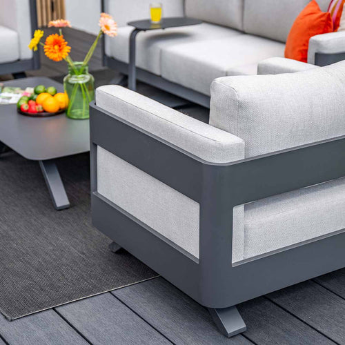 Garden Impressions loungeset Medellin 3-delig - donker grijs