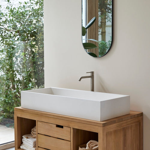Tikamoon Waskom van terrazzo 90 cm - Wit