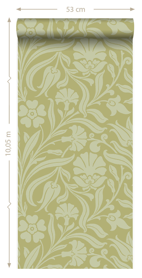 Origin Wallcoverings behang bloemen groen - 53 cm x 10,05 m - 346638 - vtwonen shop