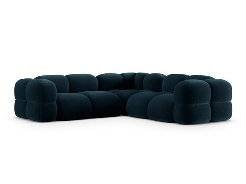 Cosmopolitan Design Hoekbank Loretto 4-zits, flueel diepe olie - 250x250x68cm