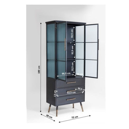 Kare Design Vitrinekast La Gomera 2-deurs/3-schuifladen