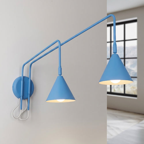 Sollux Lighting Wandlamp NOX 2 lichtblauw met schakelaar - 150x80x30cm
