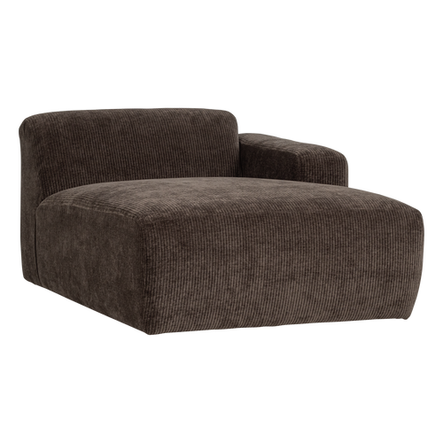 WOOOD chaise longue bank rechts Mojo Base - Rib - Bruin - 74x112x162