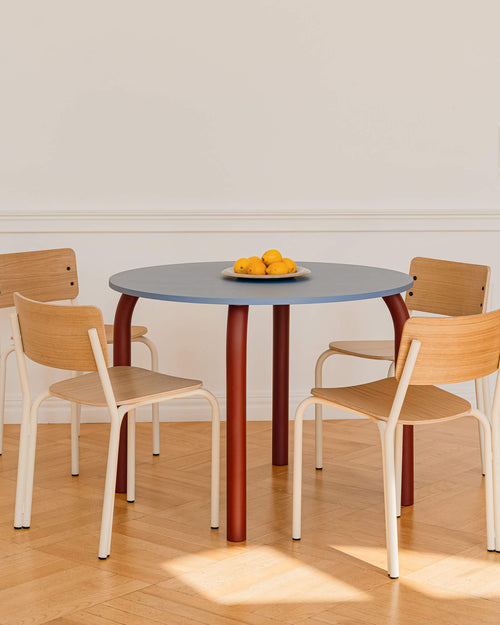 noo.ma Meko ronde eettafel 100 cm - eikenfineer en stalen frame