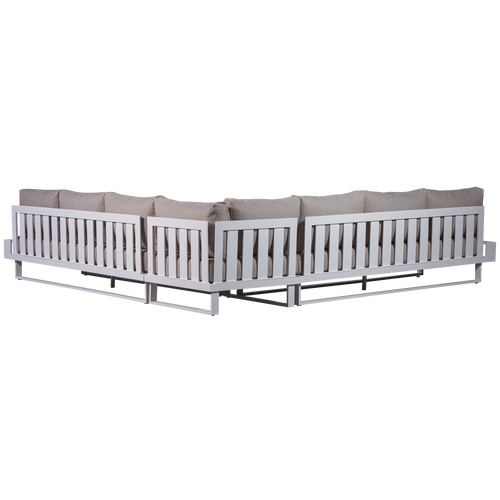 WOOOD tuinhoekbank Flint - Aluminium - All Wheather - Wit/Naturel - 80x308x308 - vtwonen shop