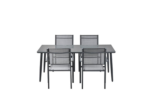 Perth dining tafel - 180x100 cm  - carbon black - donker grijs - vtwonen shop