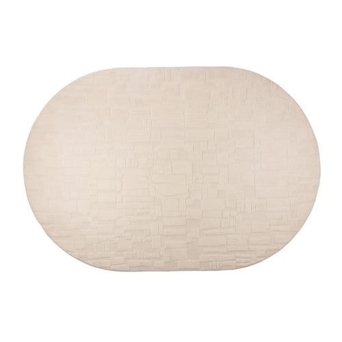 Zuiver Bricks Vloerkleed Ovaal 200x290 cm Grijs/ Beige