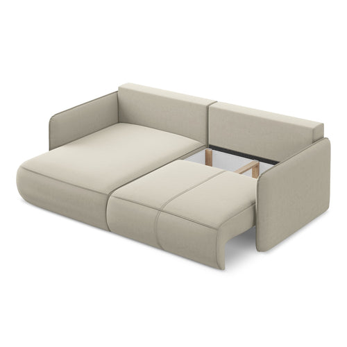 LaMiaSofa hoekbank links Palermo - velours - parel - 207x148x86
