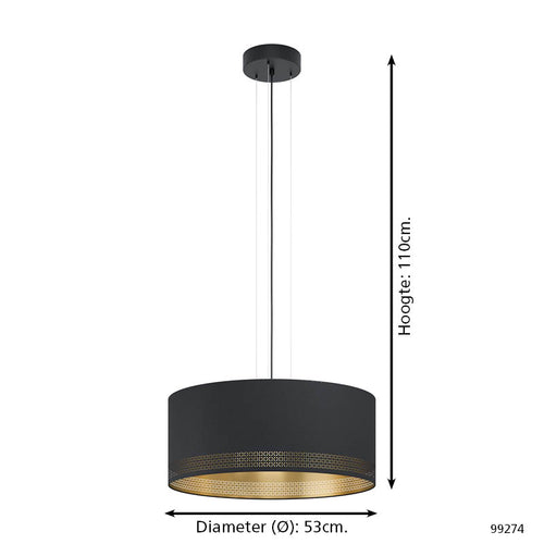 EGLO hanglamp Esteperra - e27 - ø 53 cm - zwart - vtwonen shop