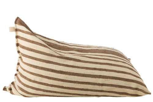 J-Line zitzak Strepen - katoen - wit/beige