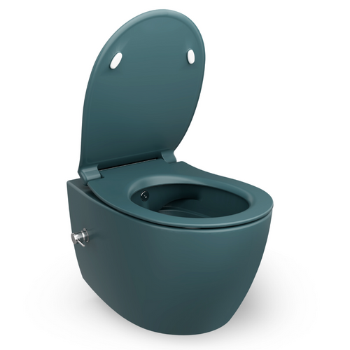 Isvea Wc Toilet Badkamer Hangend Bidet Petrol Groen Inclusief Softclose Toiletbril - vtwonen shop
