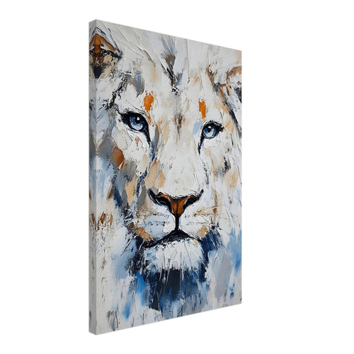 Artfulprints Canvas Abstract painted lion canvas - 40x60 cm - Grijs