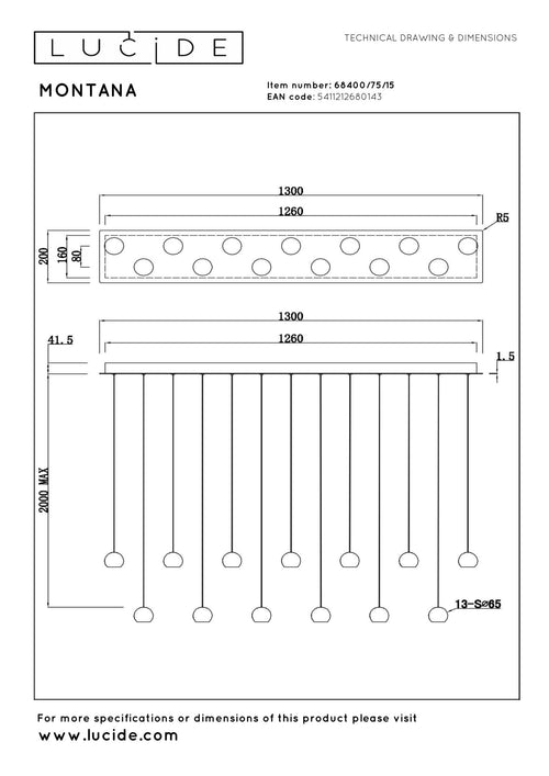 Lucide hanglamp MONTANA - Geïntegreerde LED - Grijs ijzer