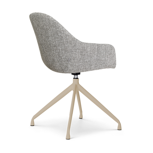 Nolon Nola-Isa draaibare eetkamerstoel grijs blend - beige onderstel