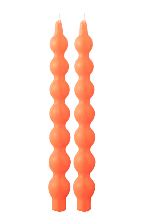 J-Line kaars Kalebas - fluo oranje - 5U - doos van 2