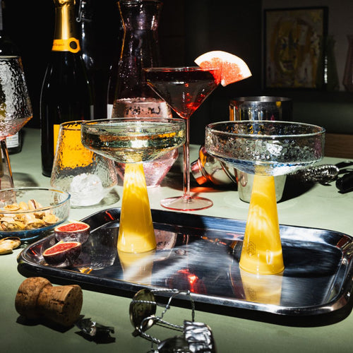 Brût Homeware Champagne Coupe geel, 2 sets van 2