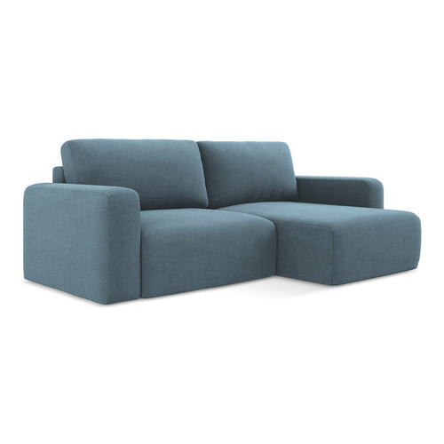 LaMiaSofa hoekbank rechts Ostia - textuurstof - lichtblauw - 244x149x79