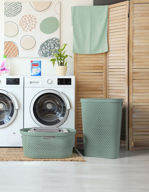 Curver Infinity Recycled Dots Wasmand met deksel - 60L - Groen - vtwonen shop