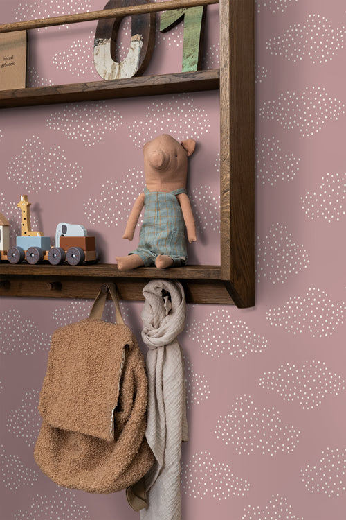 ESTAhome behang wolkjes roze - 50 x 900 cm - 131226 - vtwonen shop