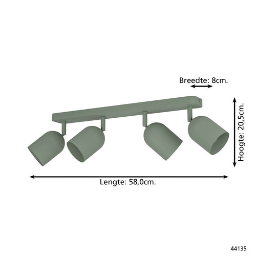 EGLO spot Tilston - 58 cm - groen - vtwonen shop