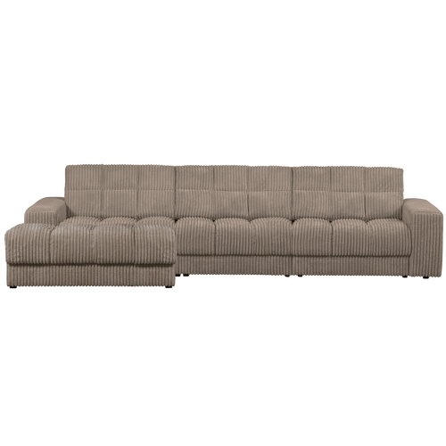 WOOOD chaise longue links Second Date- Grove Ribstof - Mud -78x316x162